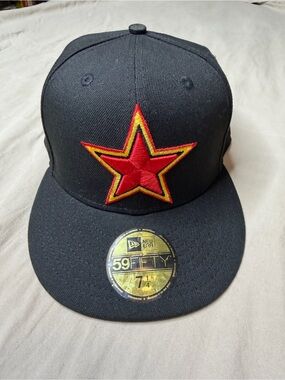 New Era 59Fifty Dallas Cowboys Hat Black/Red Star Logo Mens 7 1/4 Ultra Rare